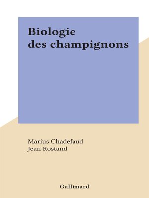 cover image of Biologie des champignons